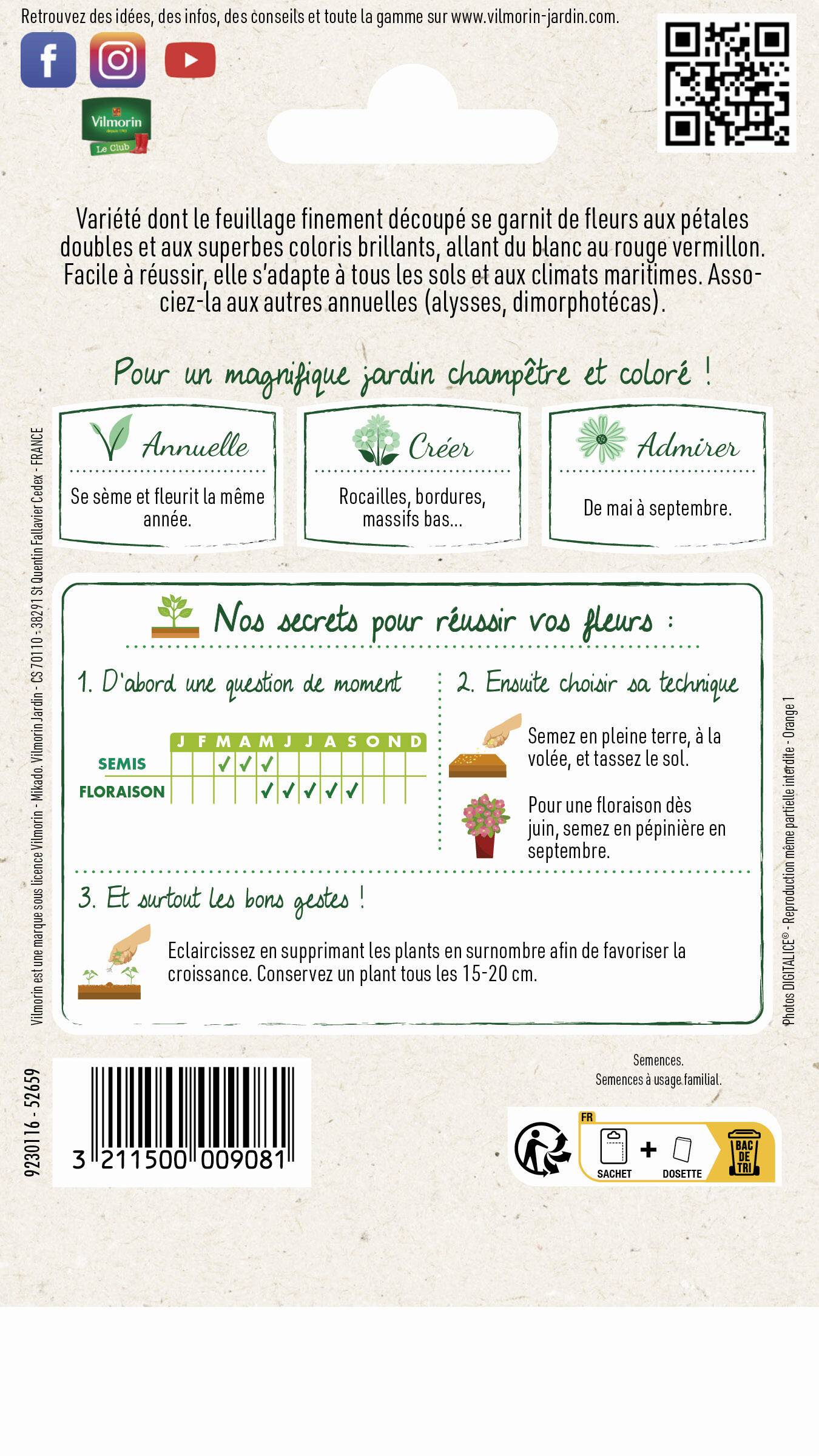 Vilmorin - Eschscholtzia de Californie ballerine varie série 2 sachet graines 1 g - Vilmorin - Image 3