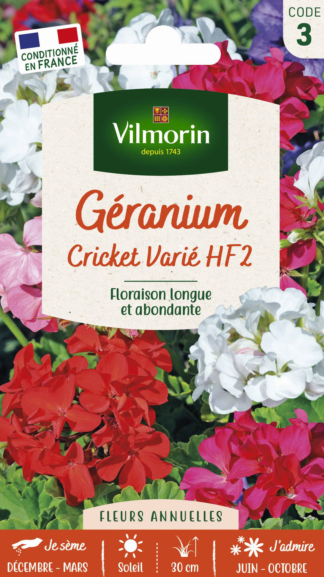 Vilmorin - Géranium cricket varie série 3 sachet graines 0,3 g - Vilmorin - Image 7