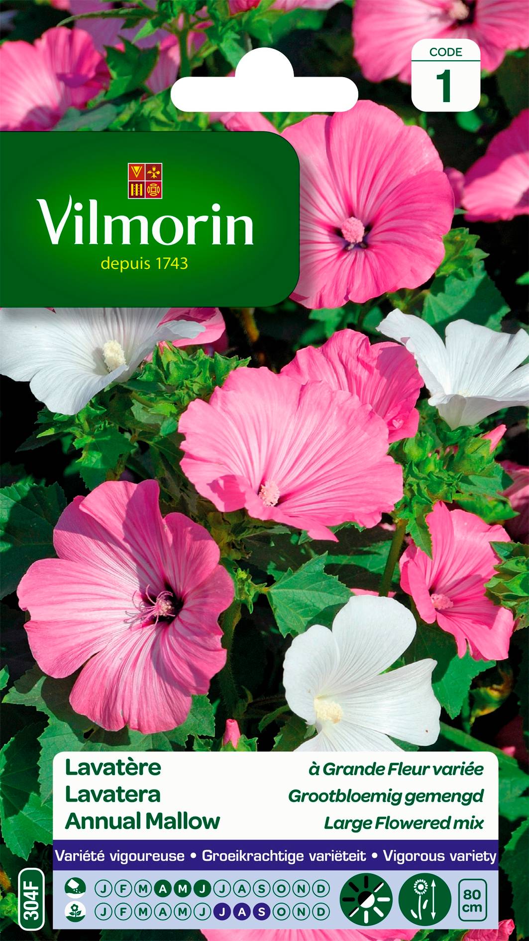 Vilmorin - Lavatère a grande fleur variée série 1 sachet graines 3 g - Vilmorin - Image 2