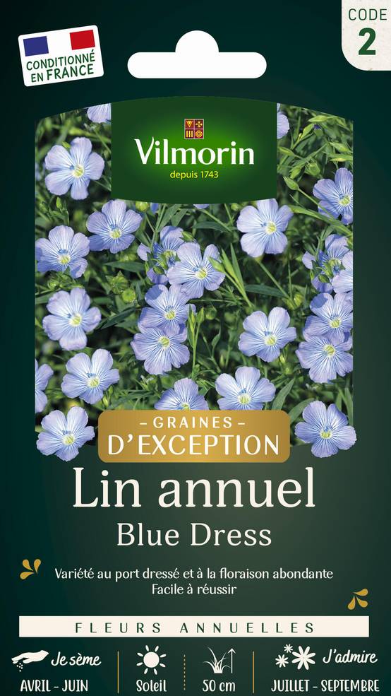 Vilmorin - Lin Annuel Blue Dress serie 2 sachet graines 3 g - Vilmorin - Image 1