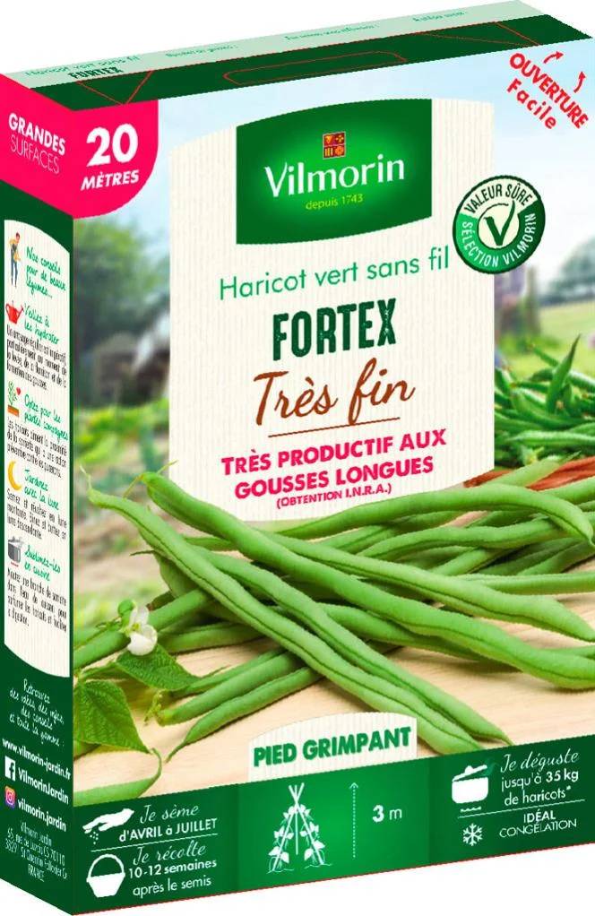 Vilmorin - Haricot Fortex mangetout obtention Inra série 20m sachet graines 102 g - Vilmorin - Image 2