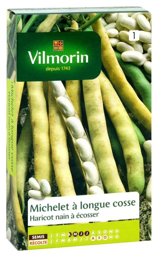 Vilmorin - Haricot Michelet à longue cosse série 1 sachet graines 200 g - Vilmorin - Image 1