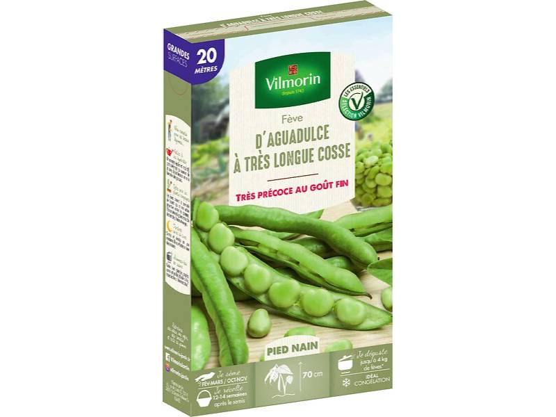 Vilmorin - Fève d'Aguadulce à très longue cosse série 20m sachet graines 242 g - Vilmorin - Image 1