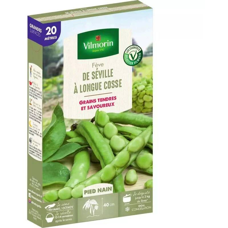 Vilmorin - Fève de Séville a longue cosse série20m sachet graines 242 g - Vilmorin