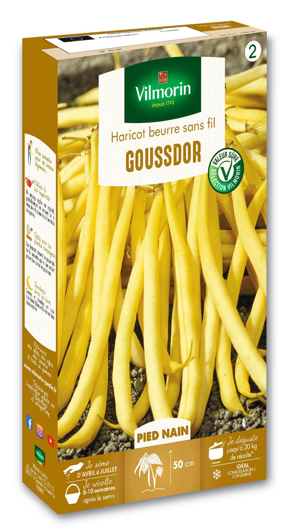 Vilmorin - Haricot Goussdor création série 2 sachet graines 200 g - Vilmorin - Image 1