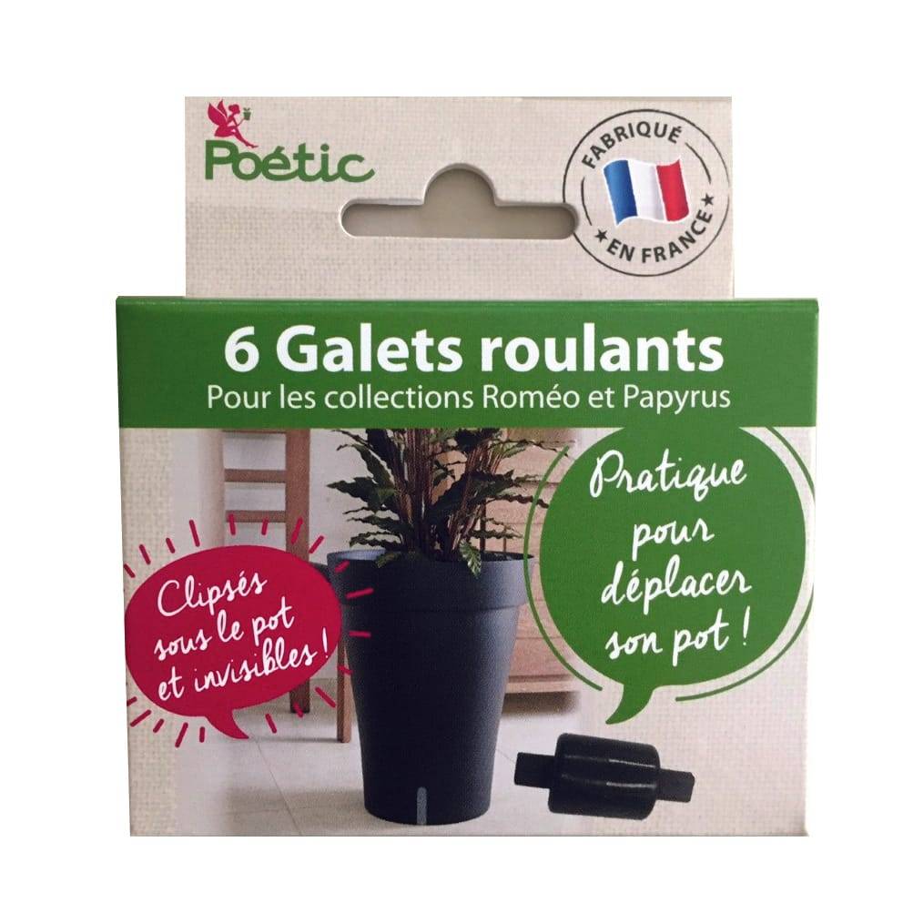 Poétic - Poétic - Lot de 6 Galets roulants pour pot - L.4 x H.2 cm