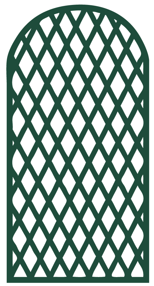 Panneau Treillis Bois Ajouré Vert – LOSANGE CINTRE - Image 1