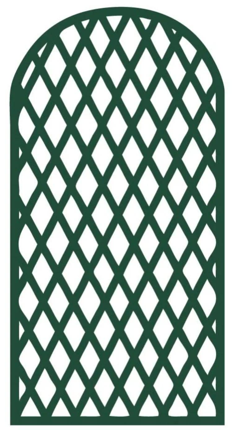 Panneau Treillis Bois Ajouré Vert – LOSANGE CINTRE - Image 2
