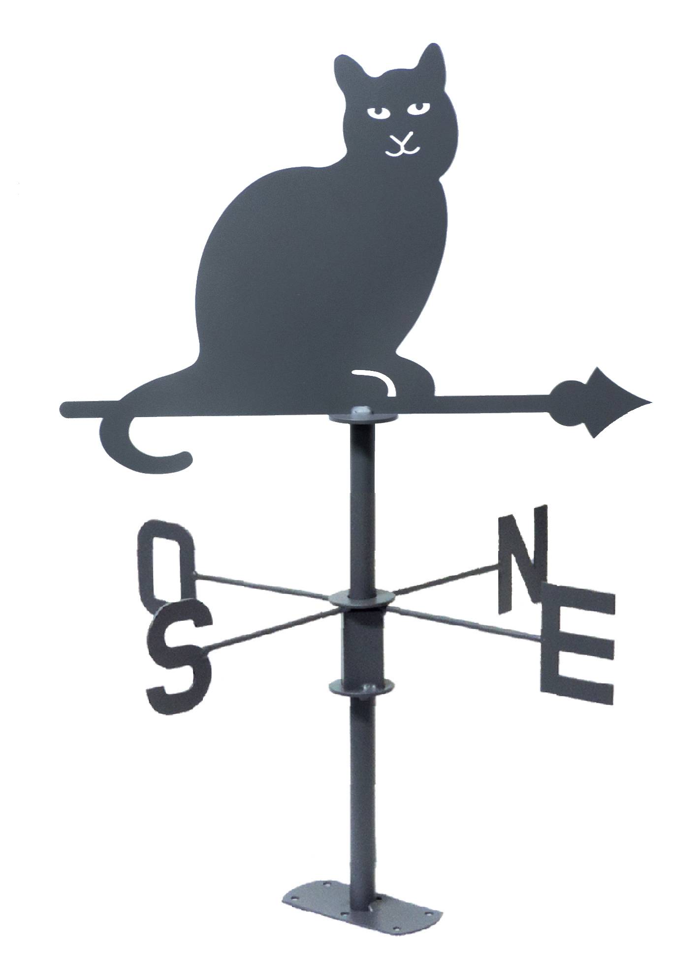 Louis Moulin - Girouette chat acier époxy anthracite 45x6x74cm – LOUIS MOULIN