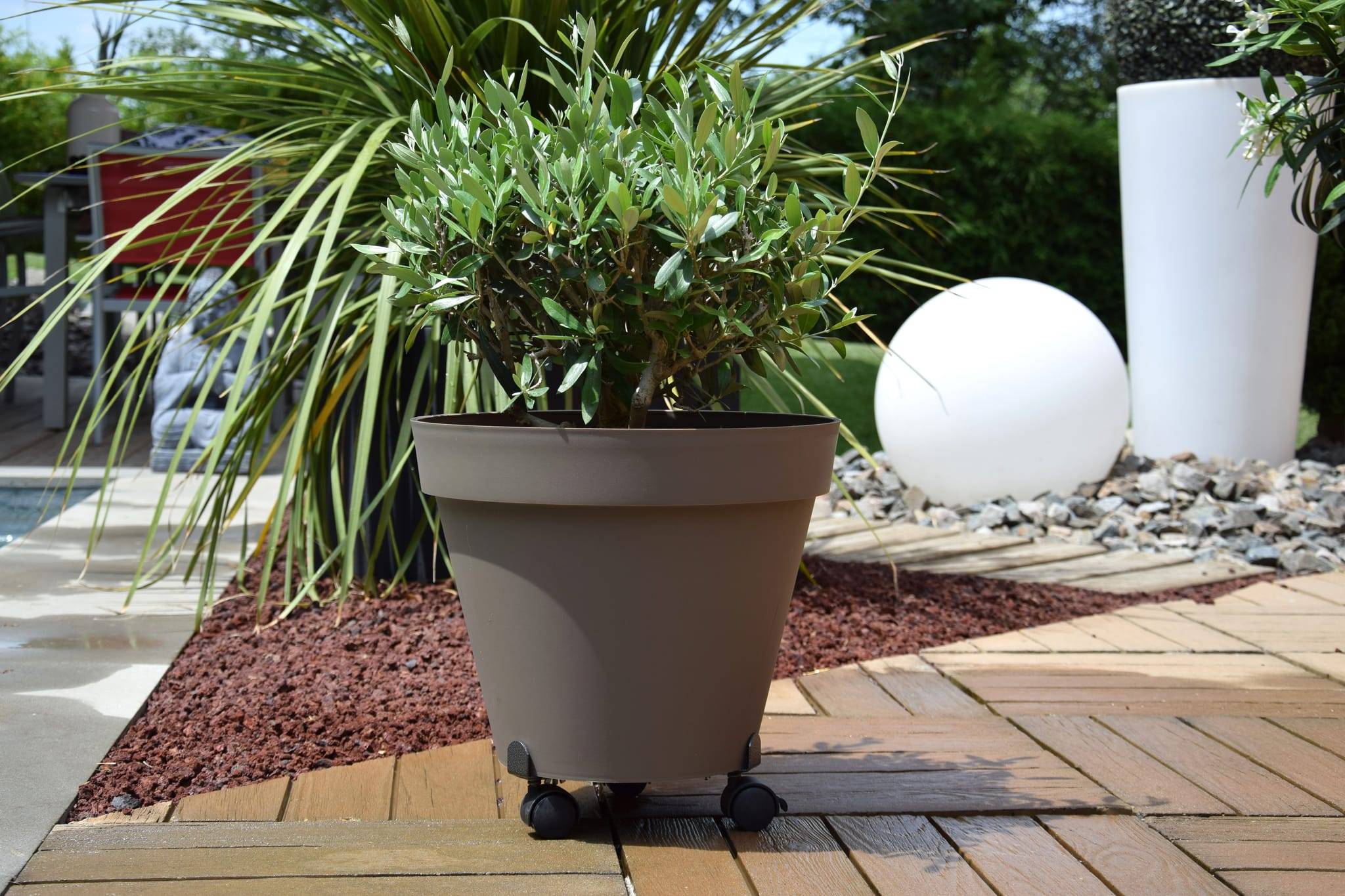Louis Moulin - Roule plante extensible 3 roulettes gris martelé - Image 3