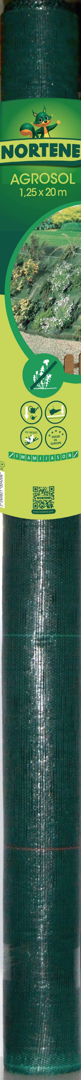 Nortène - Toile de paillage Polypropylène Vert 1,25 x 20 m – AGROSOL - Imagen 2