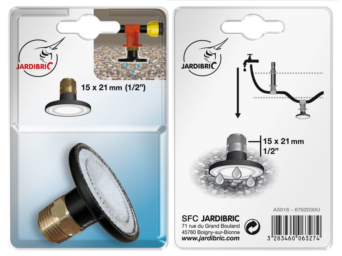 Jardibric - Clapet de vidange laiton mâle 15x21 L.9,5 x l.5,5 x H.9,5 cm - JARDIBRIC - Imagen 3