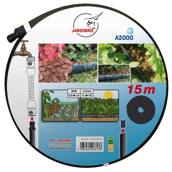 Jardibric - Kit tuyau poreux ø 16 mm x L 15 m - Image 1