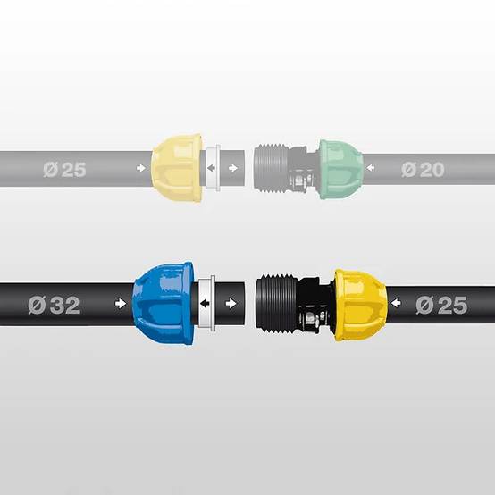 Jardibric - Manchon réduit Raccord Compression PN10 Ø32 Ø25 - JARDIBRIC - Image 3