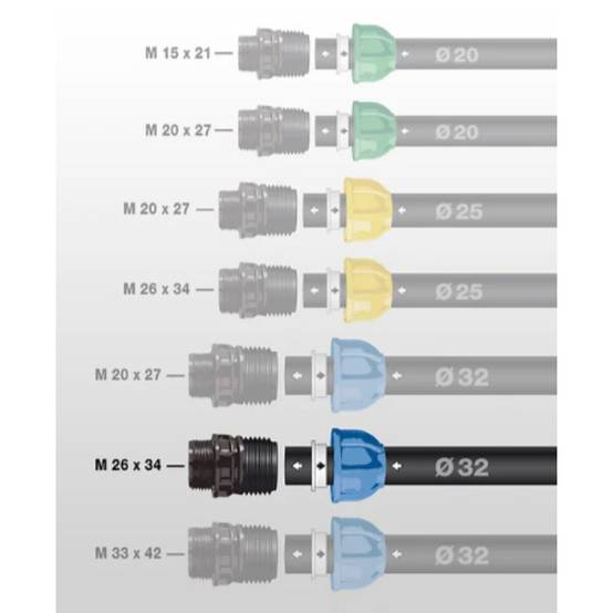 Jardibric - Raccord compression ø 32 mm mâle 26x34 - JARDIBRIC - Image 1