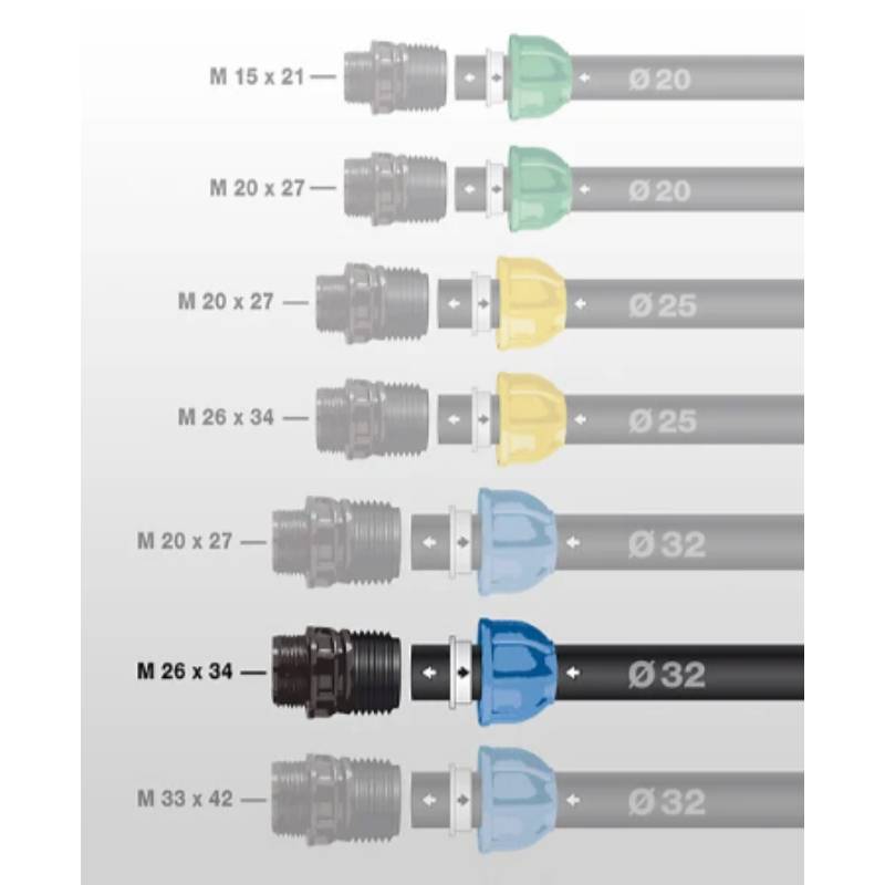 Jardibric - Raccord compression ø 32 mm mâle 26x34 - JARDIBRIC - Imagen 1