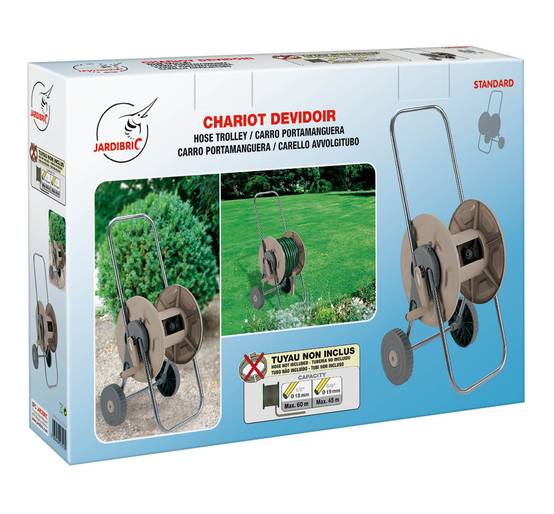 Jardibric - Chariot dévidoir plastique taupe Ø 15 mm 60 m - JARDIBRIC - Image 2