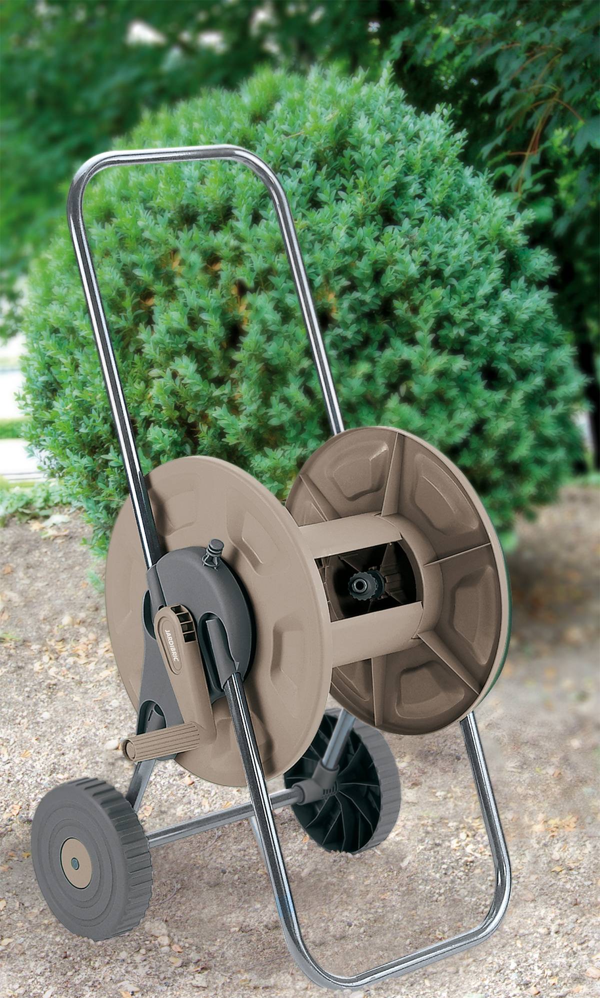 Jardibric - Chariot dévidoir plastique taupe Ø 15 mm 60 m - JARDIBRIC - Imagen 3