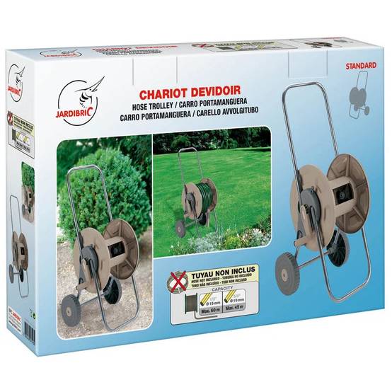 Jardibric - Chariot dévidoir plastique taupe Ø 15 mm 60 m - JARDIBRIC - Image 8