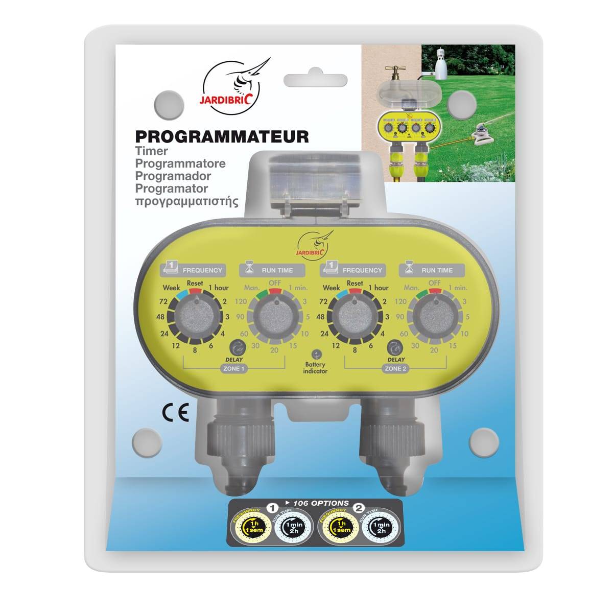 Jardibric - Programador de grifo de 2 vías - L.15 x l.16 x H.10 cm - Imagen 2
