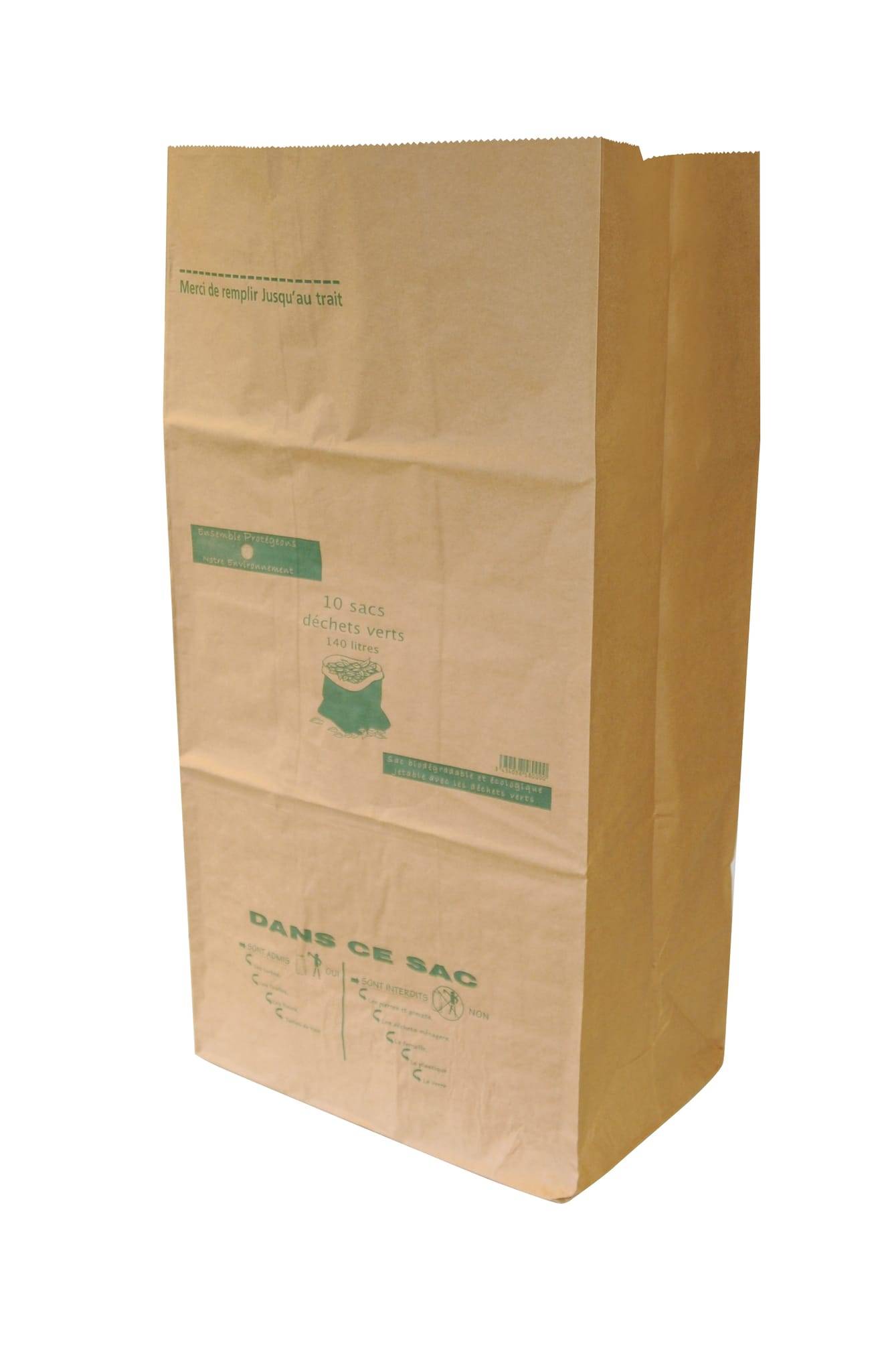 Sacs kraft déchets verts 45+30/90 cm - L.45 x l.30 x H.90 cm