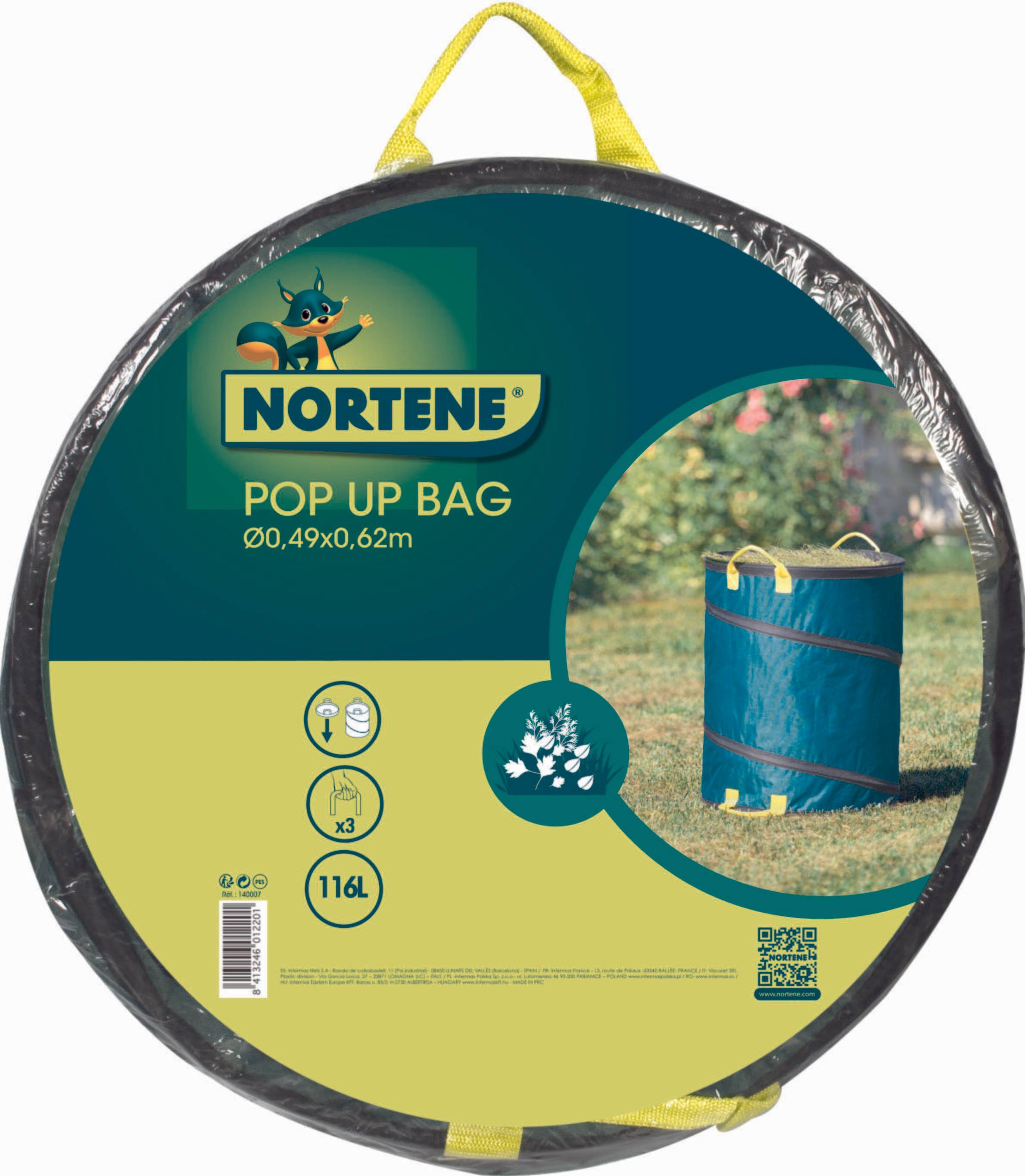 Nortène - Nortène - Sac à déchets Pop-Up en polyester Verts 116 L - Imagen 1