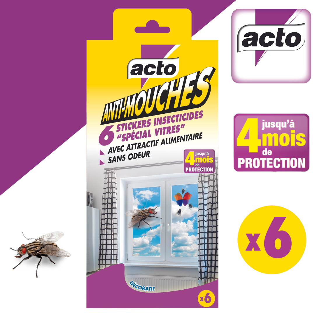 Acto - Stickers décor papillons insecticides anti-mouches x6 - ACTO - Image 1