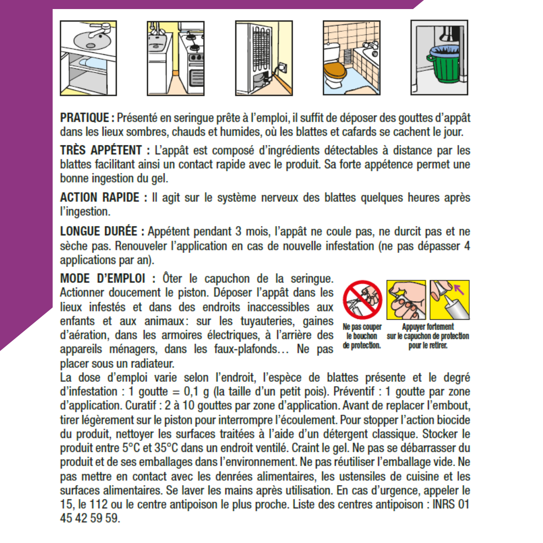 Gel-appât cafards seringue 25 g – ACTO - Image 2