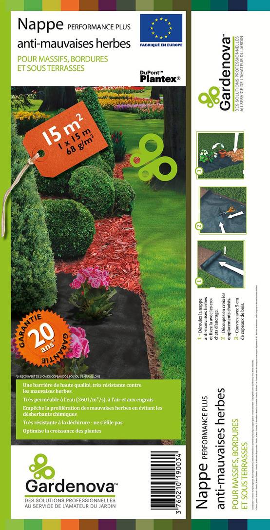 Gardenova - Nappe anti-mauvaise herbes 68g - 1x15 m - Image 2