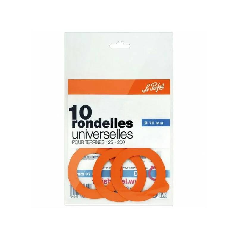 Le Parfait - Rondelles universelles Caoutchouc Orange Ø 7 cm x10 - Le Parfait® - Image 1
