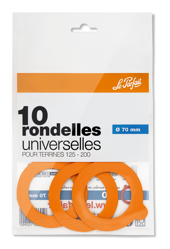 Le Parfait - Rondelles universelles Caoutchouc Orange Ø 7 cm x10 - Le Parfait® - Image 2