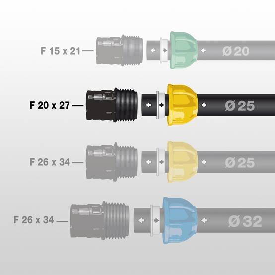 Jardibric - Raccord compression droit Ø 25 mm femelle 20x27 – JARDIBRIC - Image 2