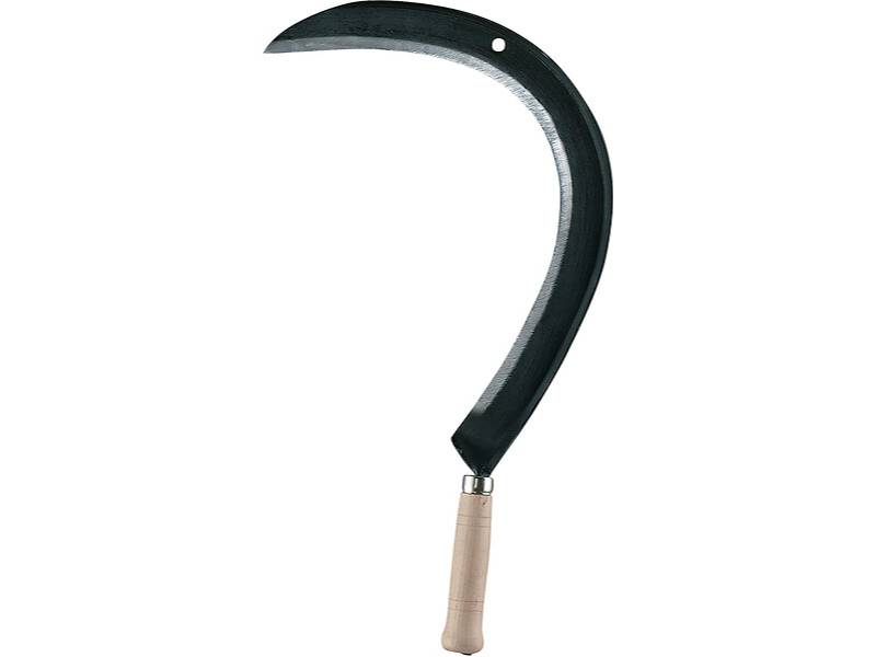 Faucille à broussailles coudée manche bois 50 cm – LEBORGNE - Imagen 1