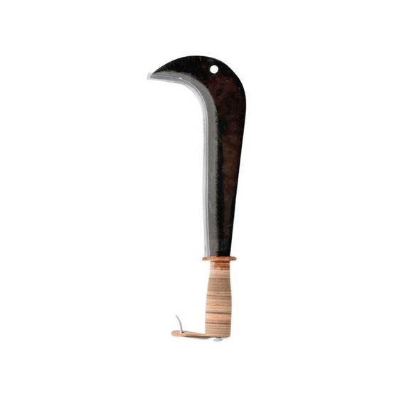 Leborgne - Serpe italienne en acier noir L.28 cm P.0.7 kg avec manche bois et cuir - Leborgne - Image 2
