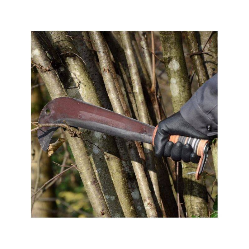 Leborgne - Serpe italienne en acier noir L.28 cm P.0.7 kg avec manche bois et cuir - Leborgne - Image 1