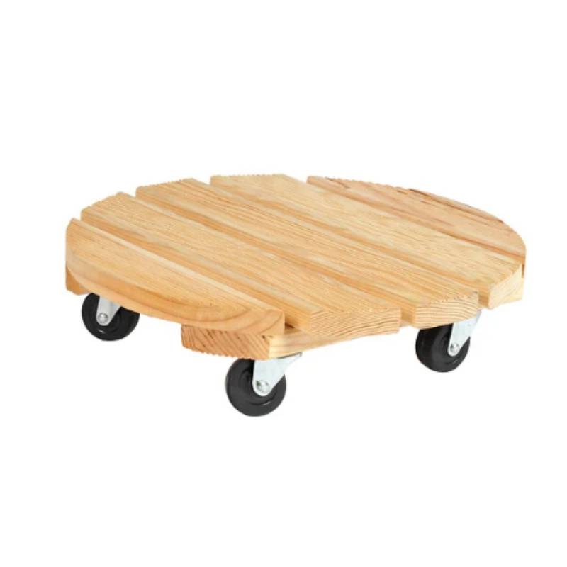 Support pot rond bois naturel - ROULBAC - Image 1