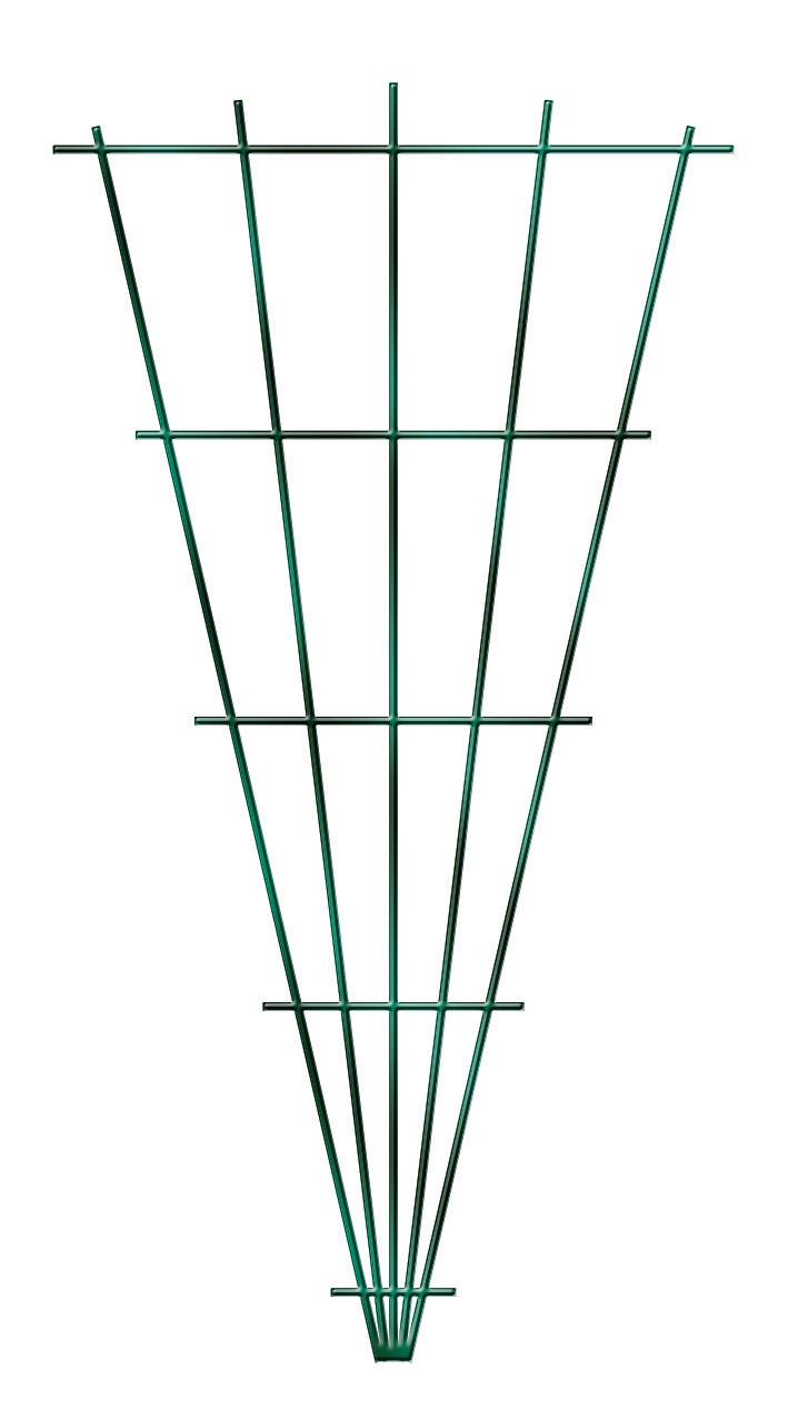 Treillage à planter métal vert éventail fil H 1.50 m