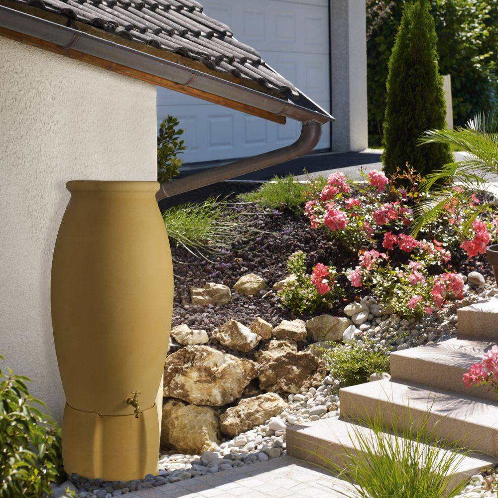 Belli - Récupérateur d'eau de pluie 235L aérien Jarre beige - BELLI - Image 1