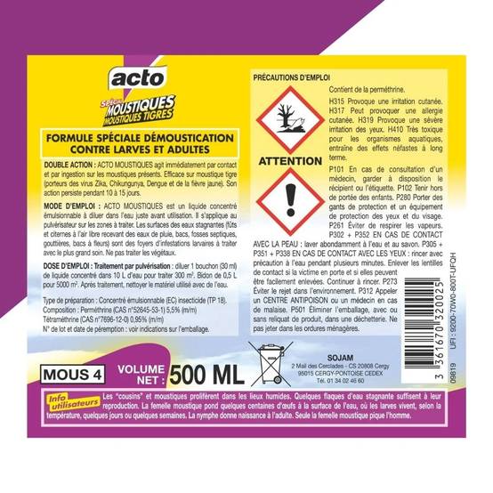 Acto - Liquide Concentré Moustiques - ACTO - Image 7
