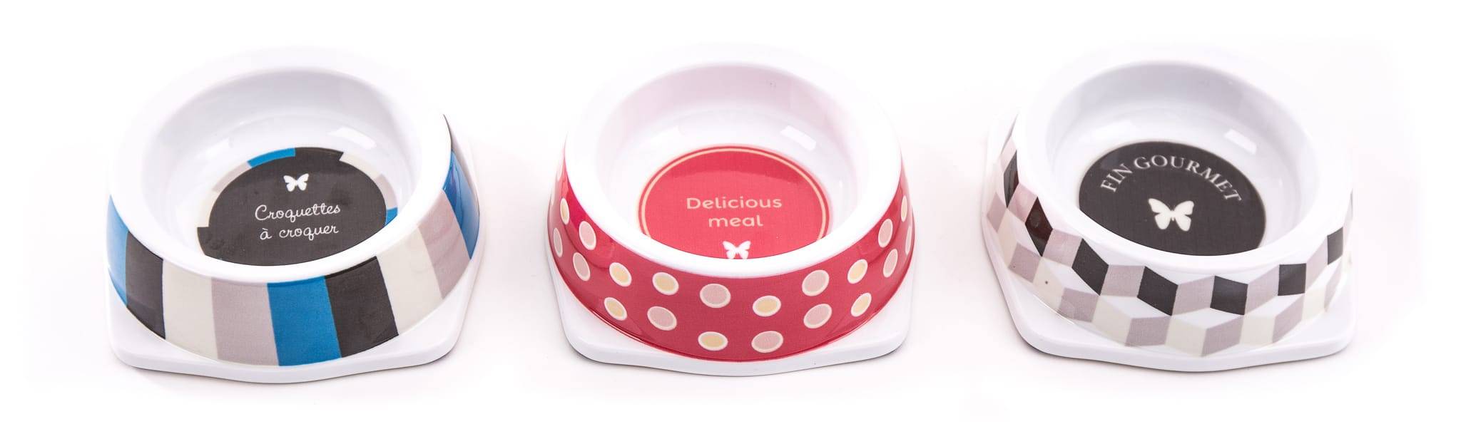 Martin Sellier - Comedero de melamina para gato 150 ml - L.14 x l.14 x H.4 cm