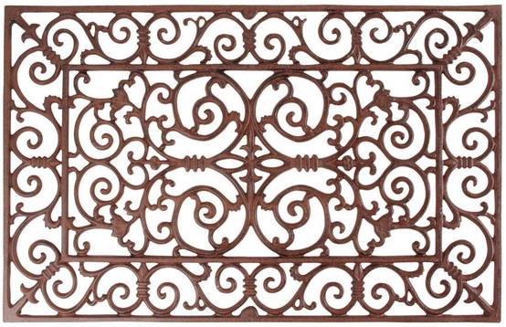 Paillasson grille en fonte brun L.71.5 cm l.46 cm H.1.9 cm - Esschert design - Image 1
