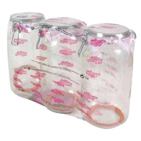 Le Parfait - Lot de 3 bocaux en verre transparent Ø100 mm 3L - modèle 1652075 - LE PARFAIT - Image 4