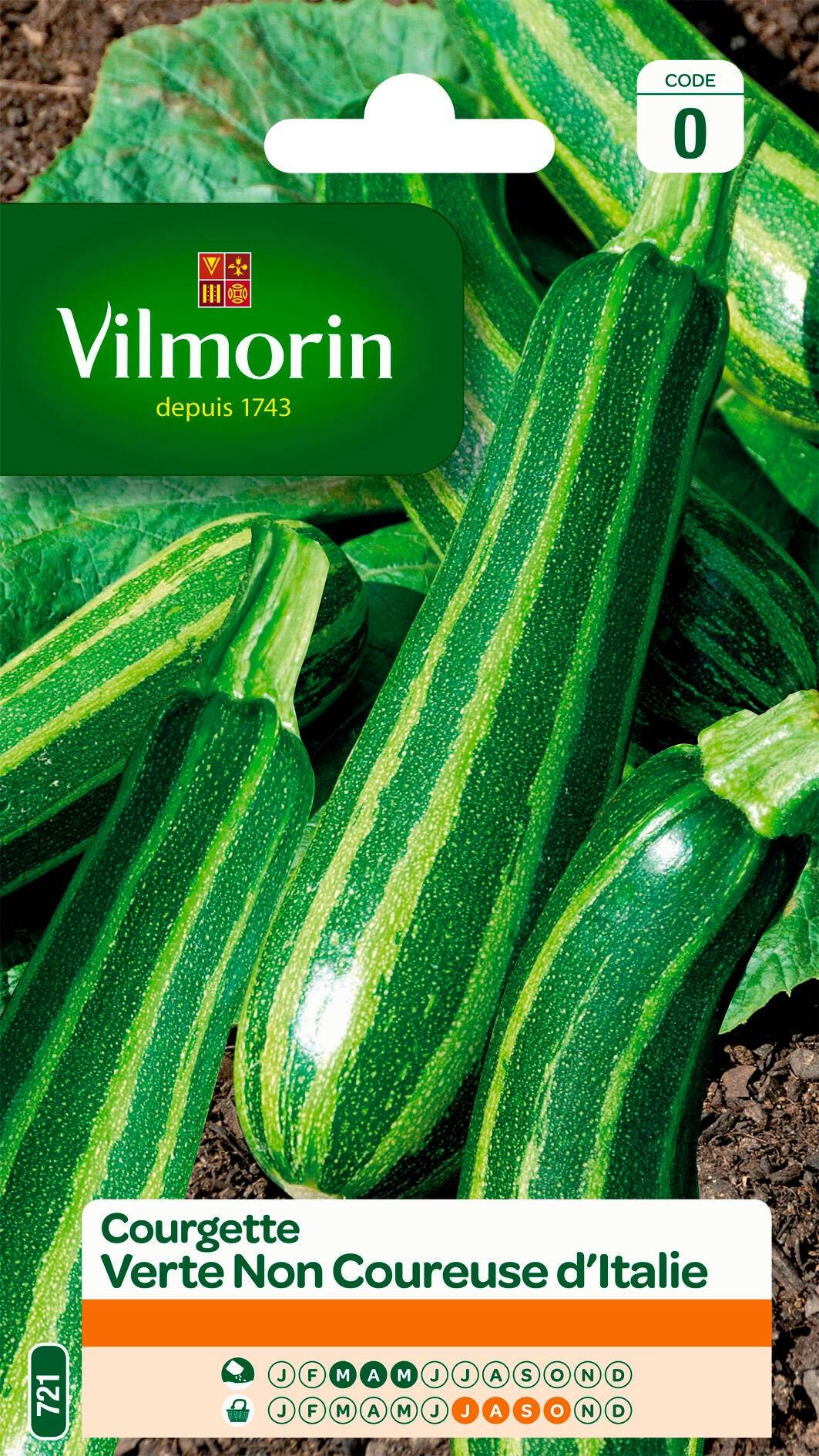 Vilmorin - Courgette non coureuse d Italie série 0 sachet graines 4 g - Vilmorin - Image 2