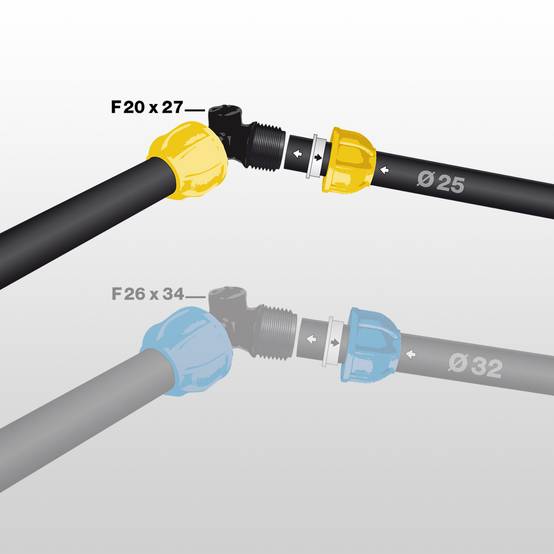 Jardibric - Coude compression taraudage central femelle Ø 25 mm JARDIBRIC - Image 2