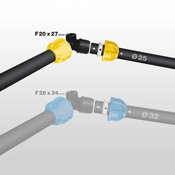 Jardibric - Coude compression taraudage central femelle Ø 25 mm JARDIBRIC - Image 3