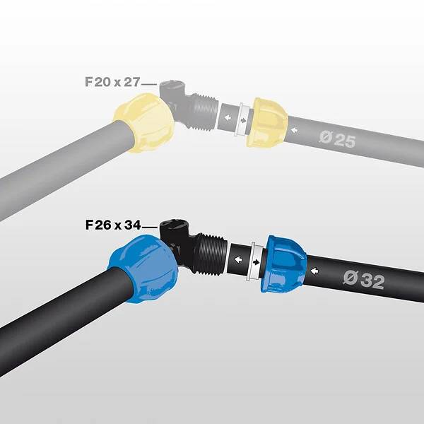 Jardibric - Coude compression taraudage central 20x27 Ø 32 mm JARDIBRIC - Image 3