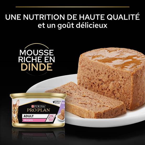 Purina Pro Plan - Pâtée chat Adulte Délicate Dinde 85 g - PRO PLAN - Image 4