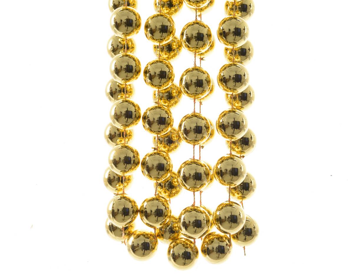 Guirlande de perles xxl plastique dia2.00-L270.00cm or clair