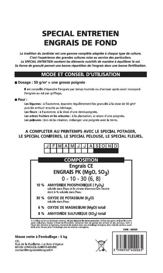 La tradition du Jardinier - Engrais De Fond - Image 2