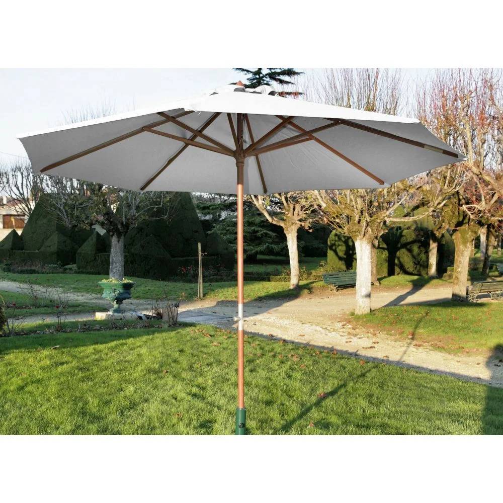 Pro Loisirs - Parasol Bois Manivelle Écru - PRO LOISIRS - Image 12